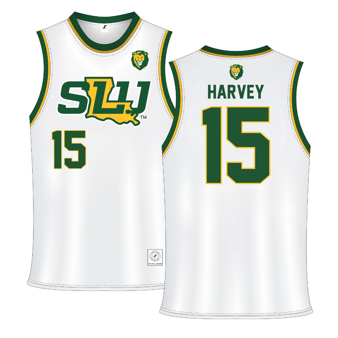 Southeastern Louisiana University White Basketball Jersey - #15 Daija Harvey