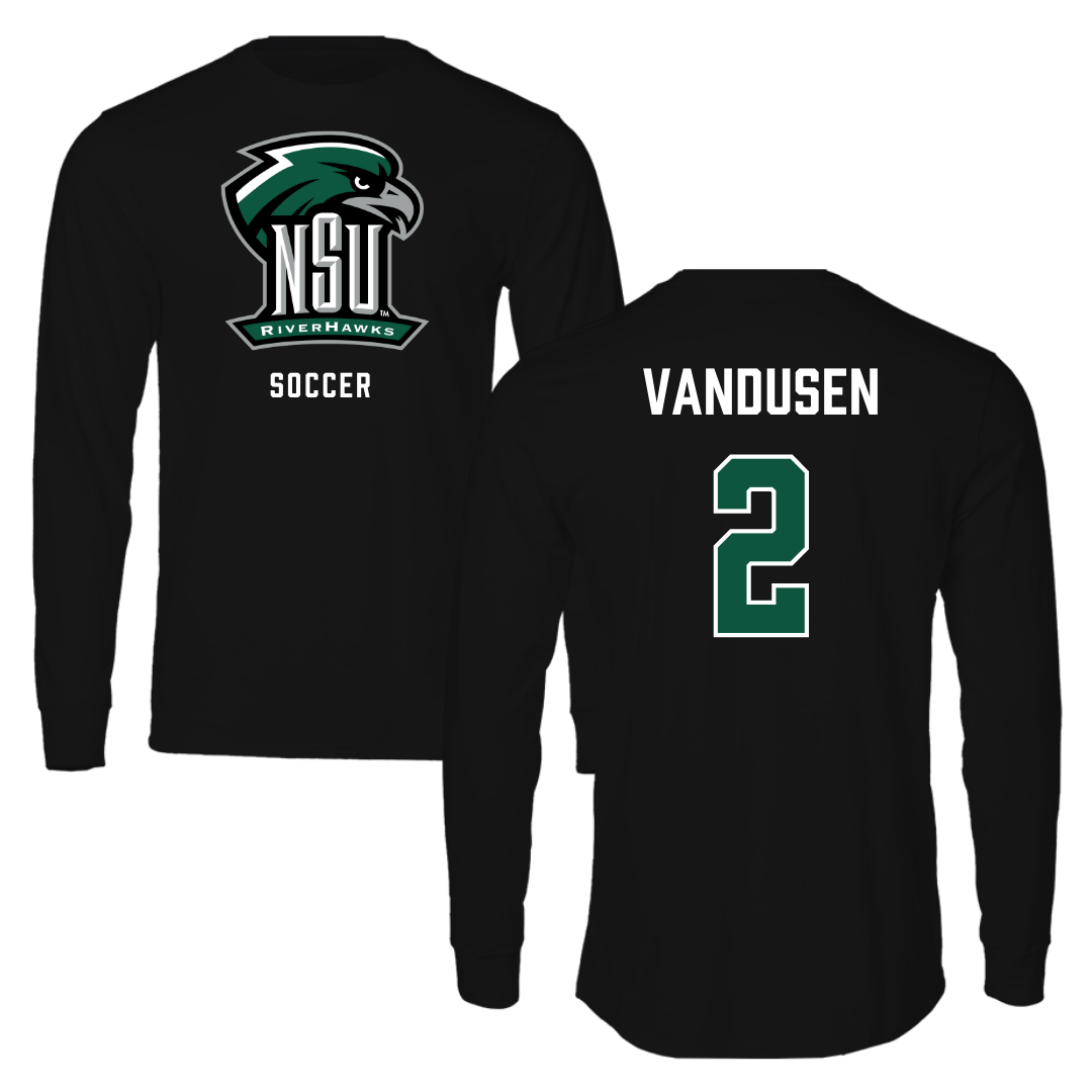 Northeastern State University Soccer Black Performance Long Sleeve - #2 Ethan VanDusen