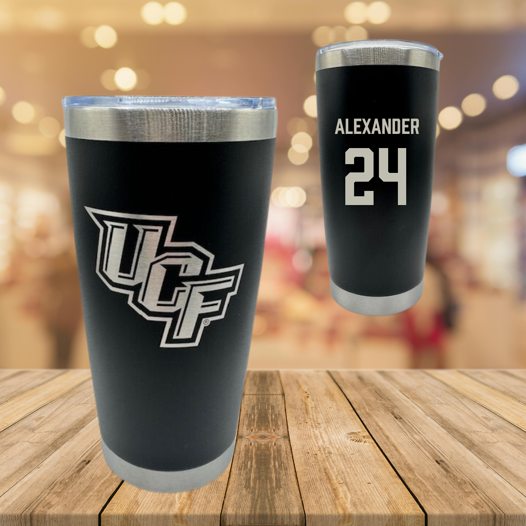 University of Central Florida Football Black Stainless Steel Tumbler - #24 Xe'ree Alexander