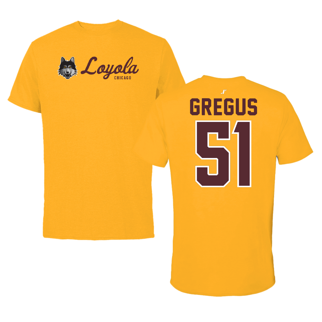 Loyola University-Chicago Softball Gold General Tee - #51 Abbie Gregus
