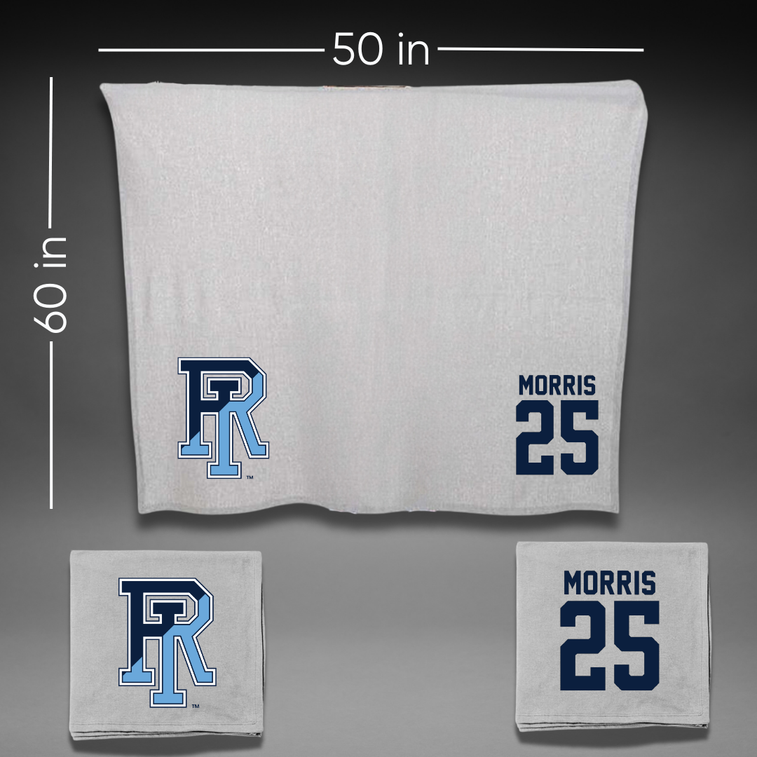 University of Rhode Island Baseball Gray Blanket - #25 Zach Morris
