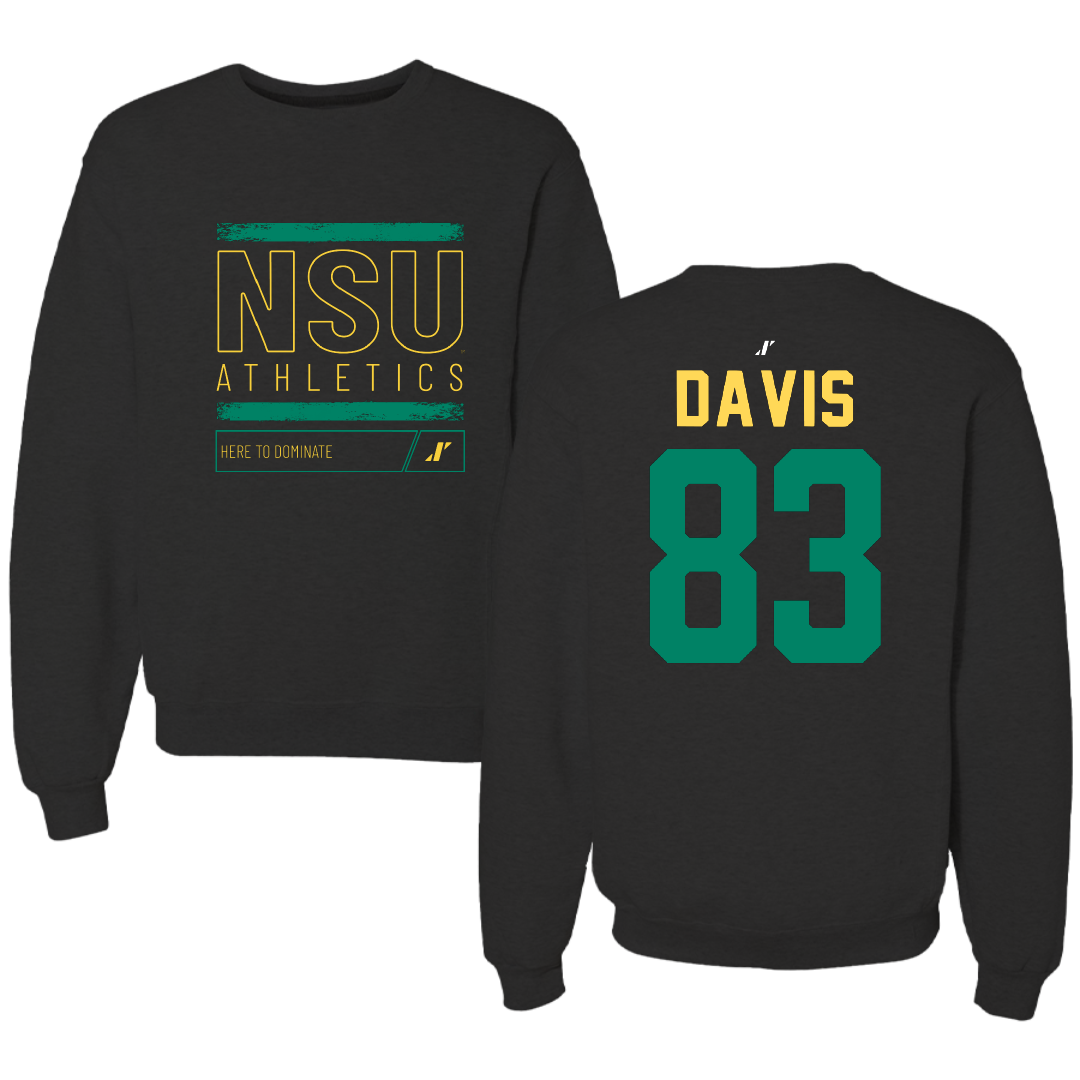 Norfolk State University Football Black Dominate Crewneck - #83 Clifton Davis