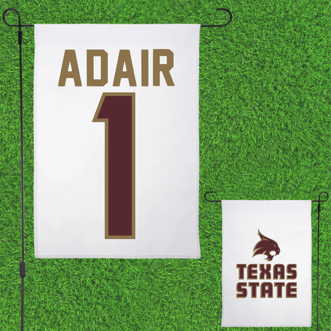 Texas State University Volleyball White Garden Flag - #1 Ally Adair
