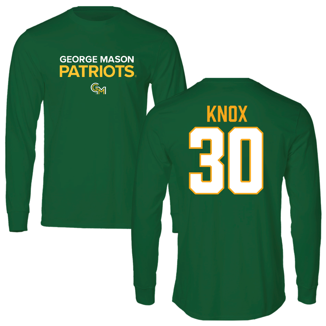 George Mason University Baseball Green Performance Long Sleeve - #30 Connor Knox