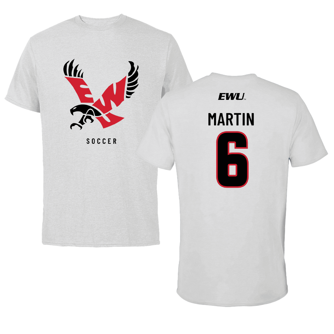 Eastern Washington University Soccer Light Gray Performance Tee - #6 Gillian Martin