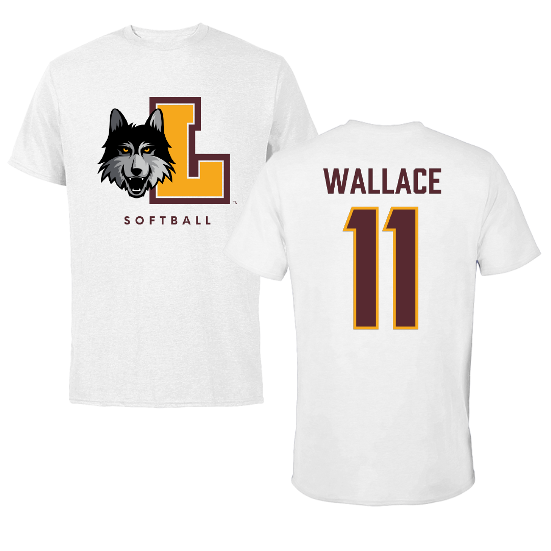 Loyola University-Chicago Softball White Performance Tee - #11 Haley Wallace