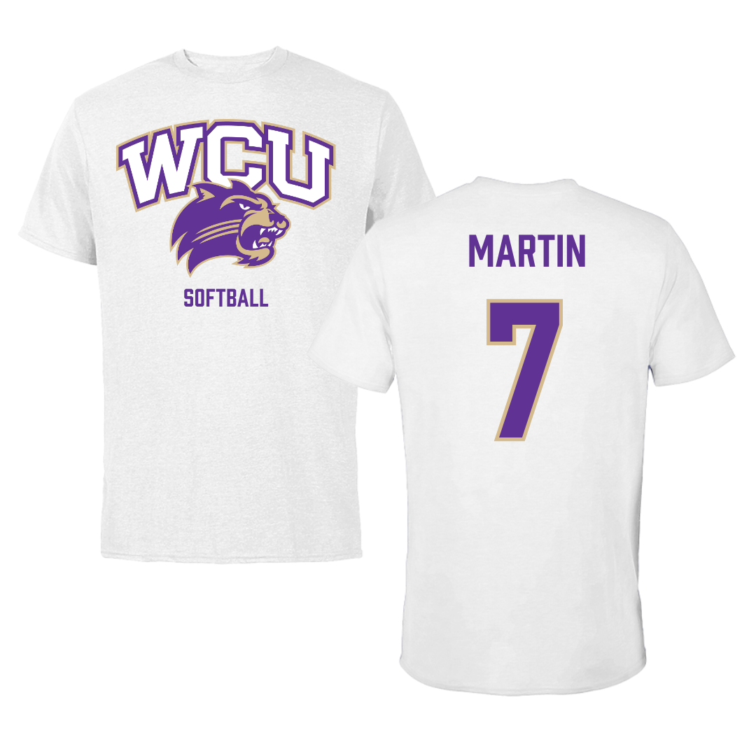 Western Carolina University Softball White Tee - #7 Makenzie Martin