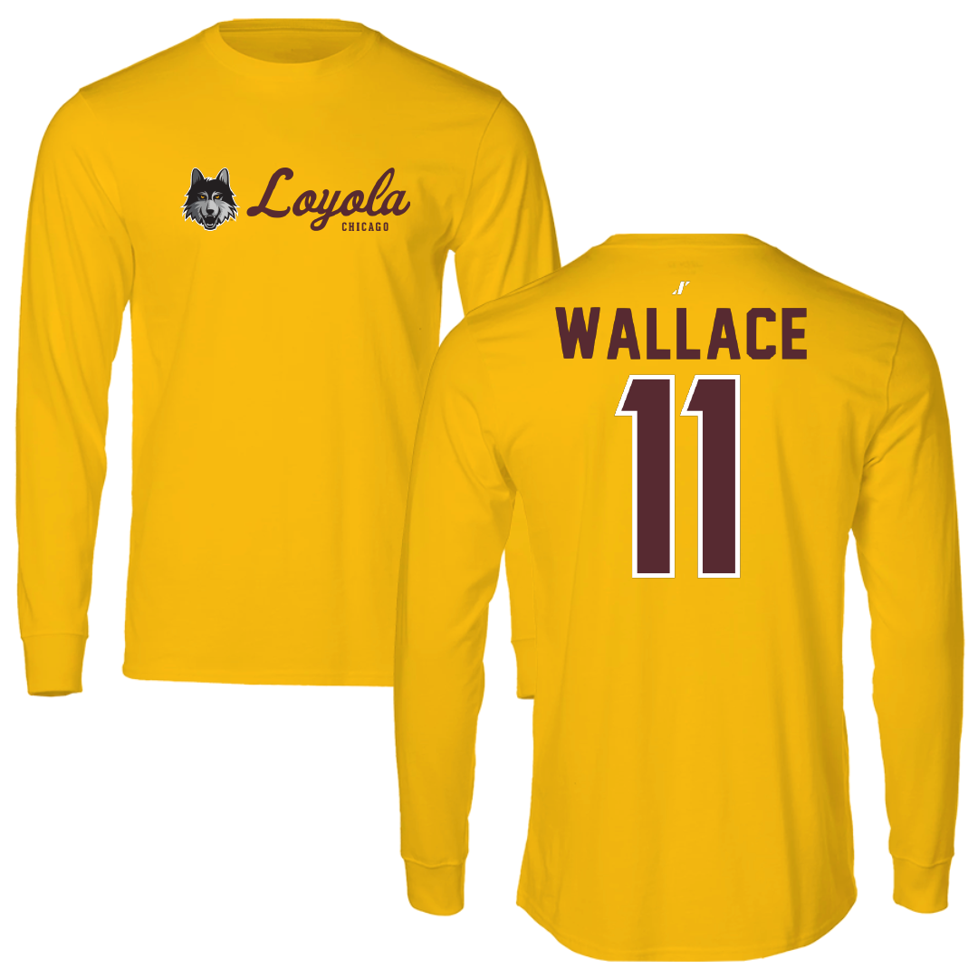 Loyola University-Chicago Softball Gold General Performance Long Sleeve - #11 Haley Wallace