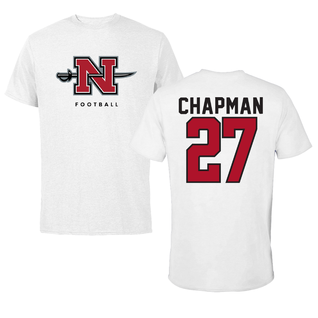 Nicholls State University Football White Tee - #27 Gil Chapman