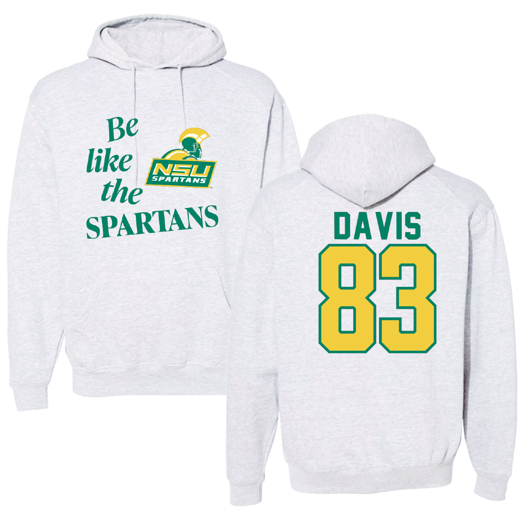 Norfolk State University Football Light Gray Be Like Us Hoodie - #83 Clifton Davis