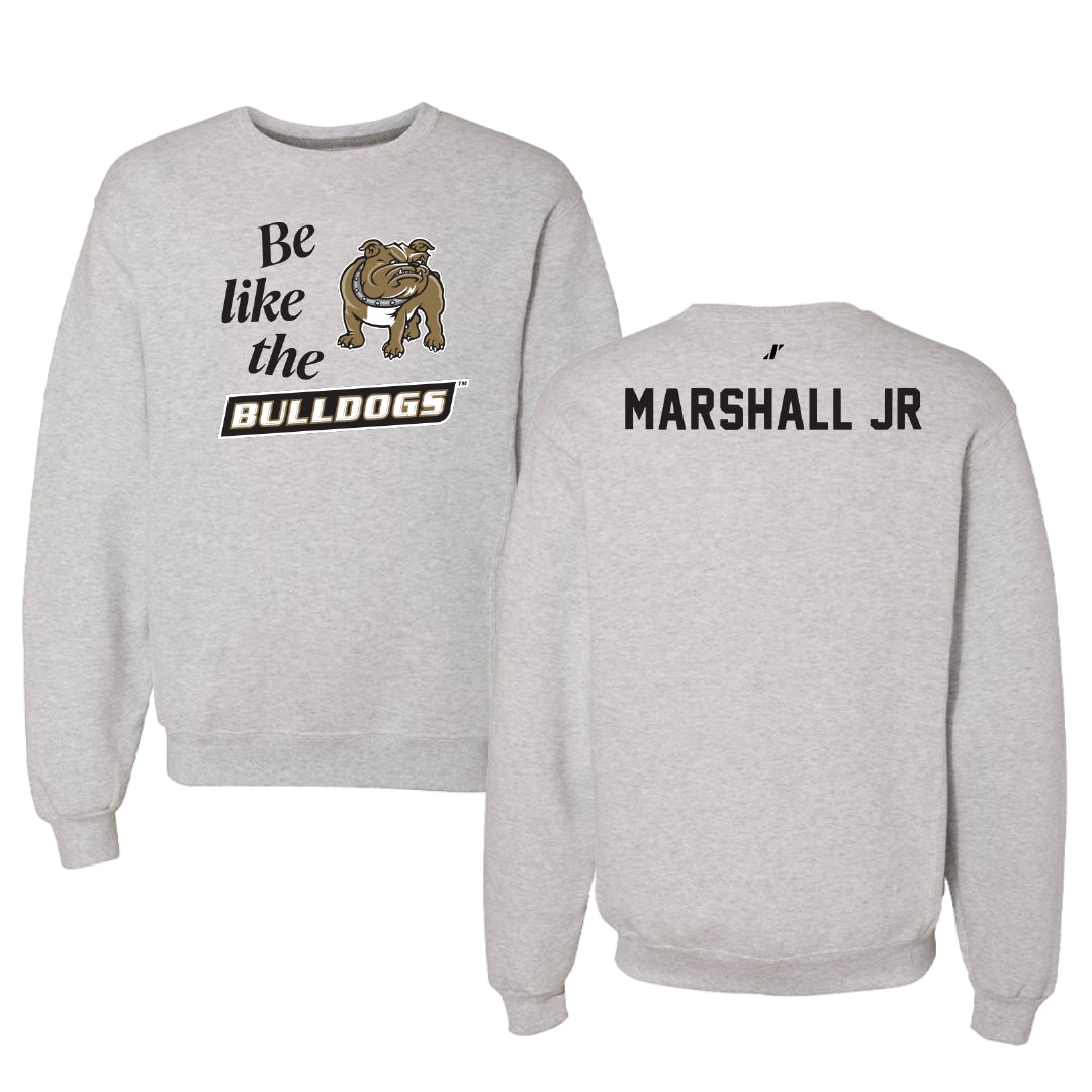 Bryant University TF and XC Light Gray Be Like Us Crewneck - Mike Marshall Jr