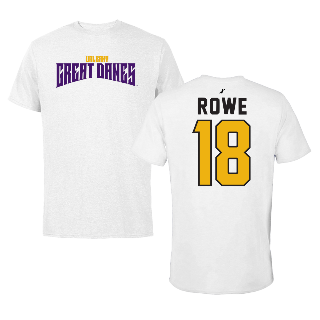 University at Albany Lacrosse White Classic Performance Tee - #18 Courtney Rowe