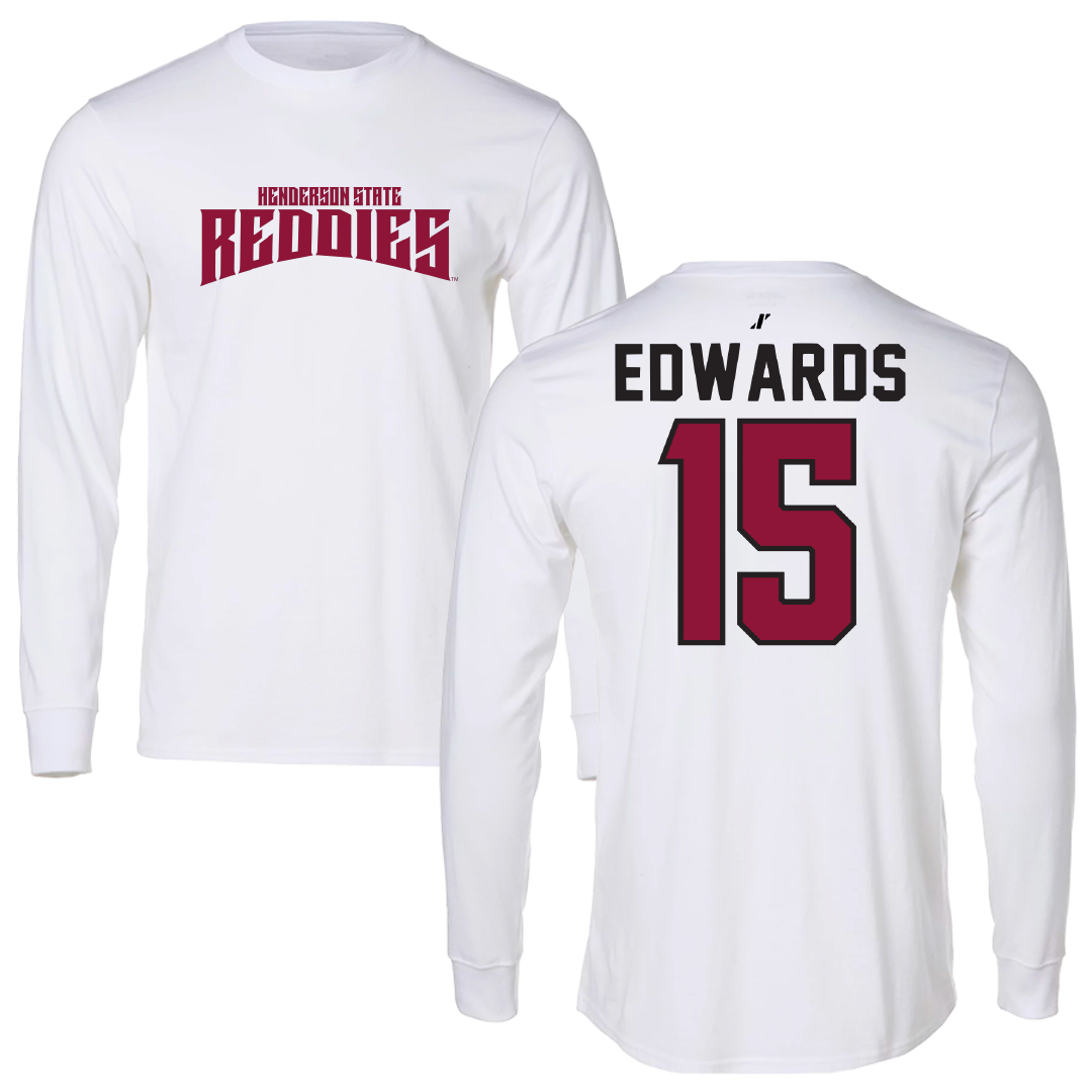 Henderson State University Football White Classic Performance Long Sleeve - #15 Andrew Edwards