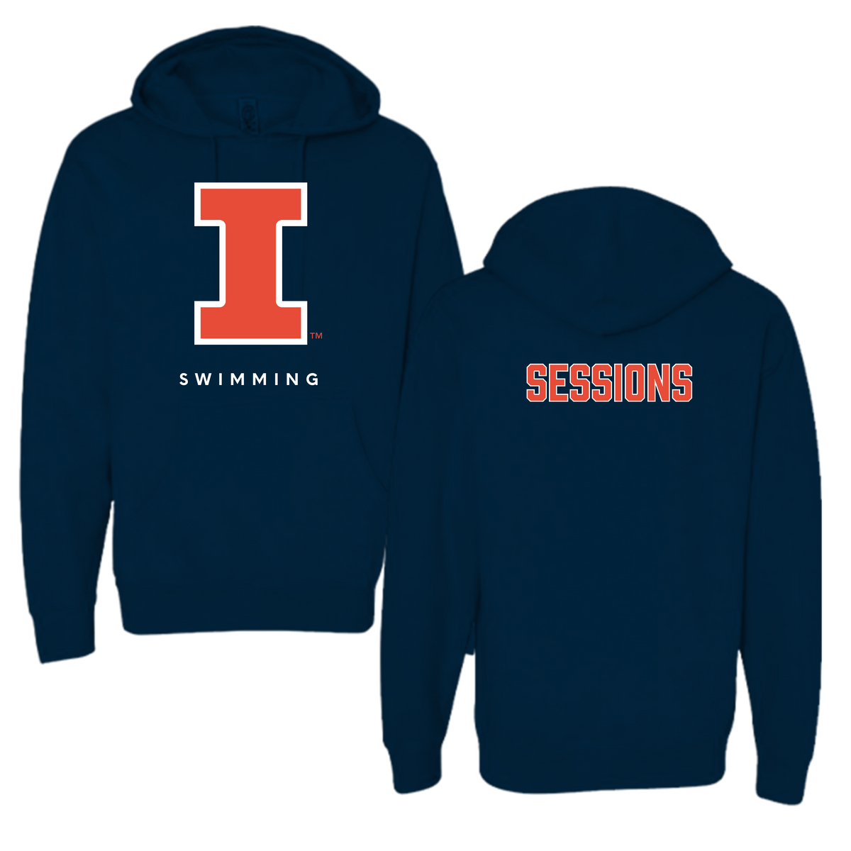 University of Illinois Swimming & Diving Navy Hoodie - Kylee Sessions