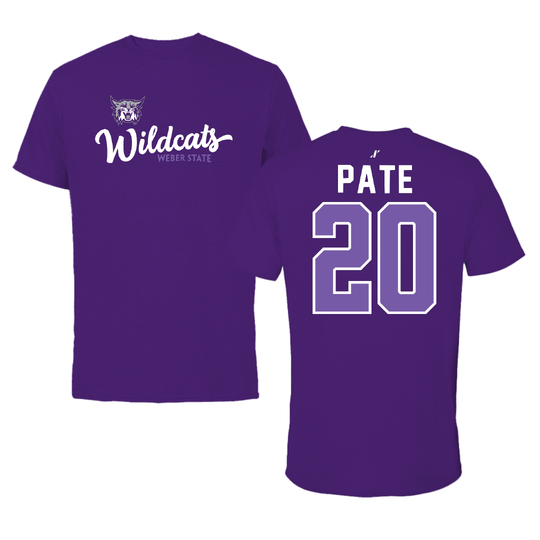 Weber State University Football Purple General Tee - #20 Montae Pate