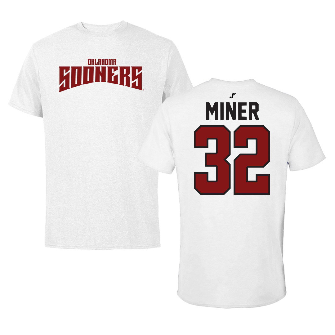 University of Oklahoma Baseball White Classic Tee - #32 Jace Miner