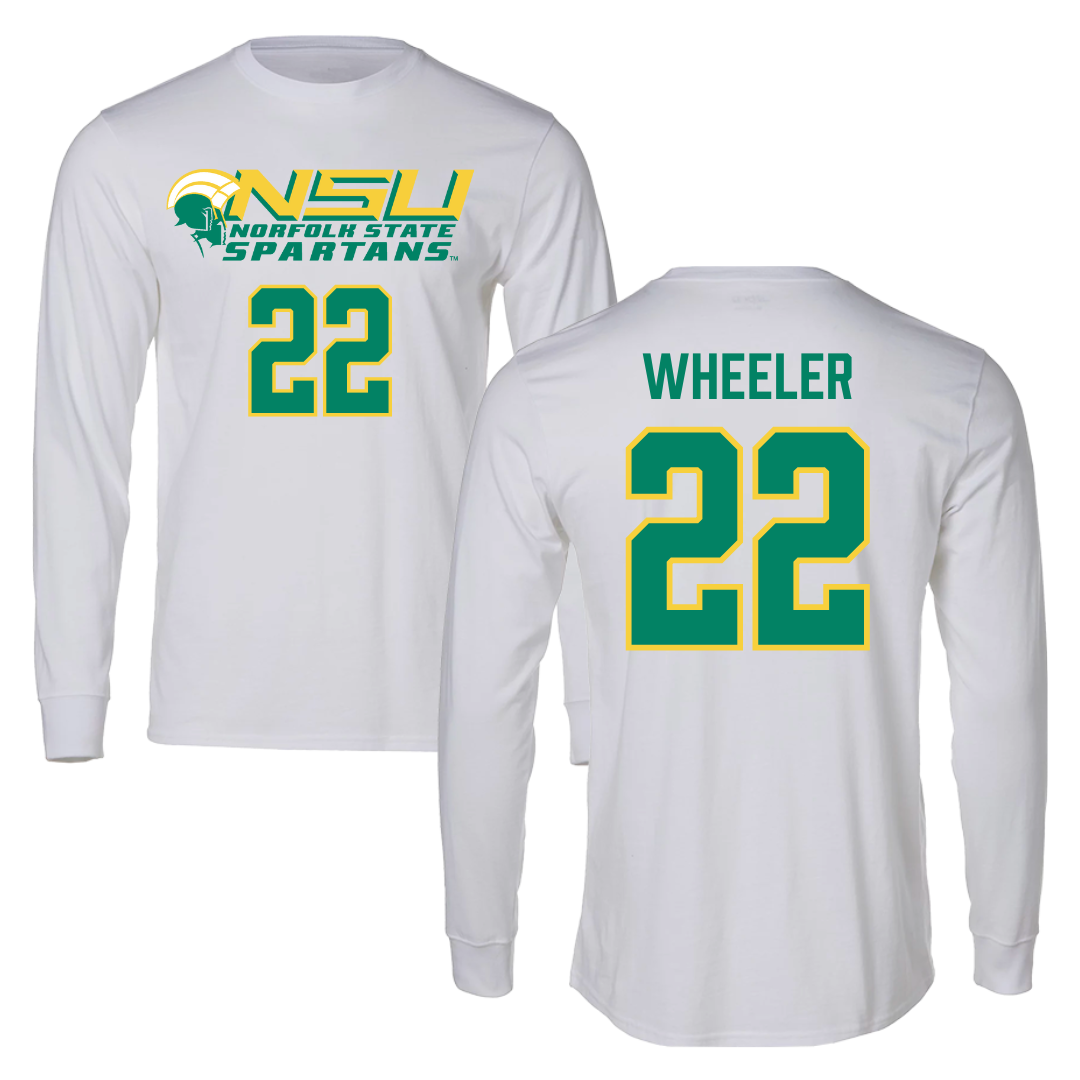 Norfolk State University Basketball White Performance Long Sleeve - #22 Kierra Wheeler