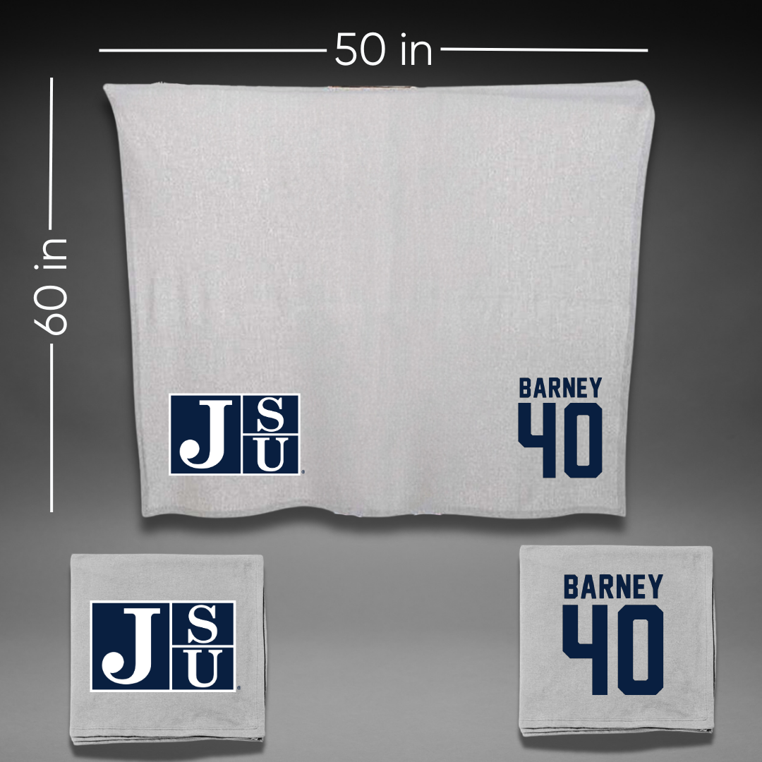 Jackson State University Football Gray Blanket - #40 Braxton Barney