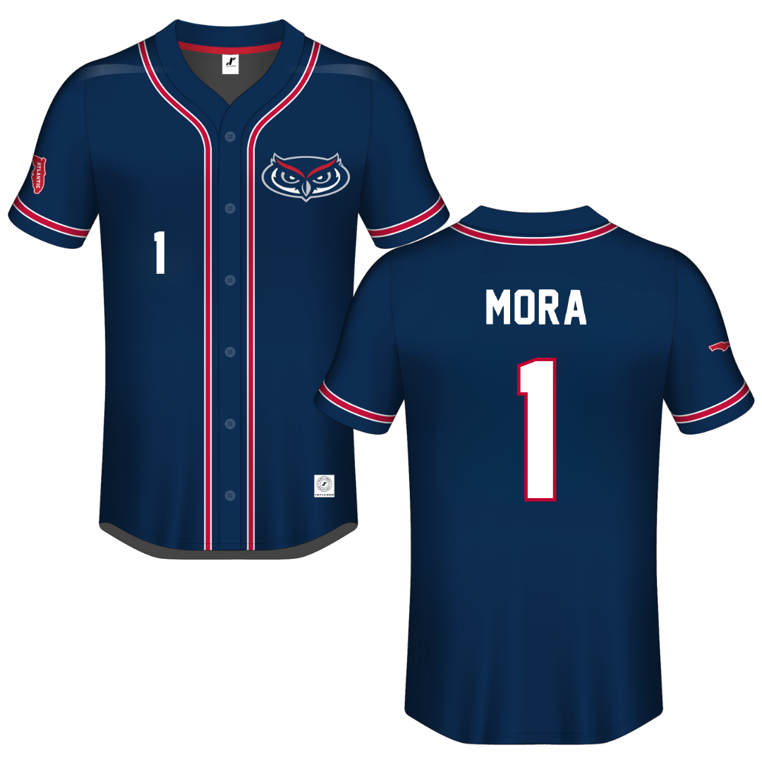 Florida Atlantic University Navy Button-Down Jersey - #1 Jesiana Mora