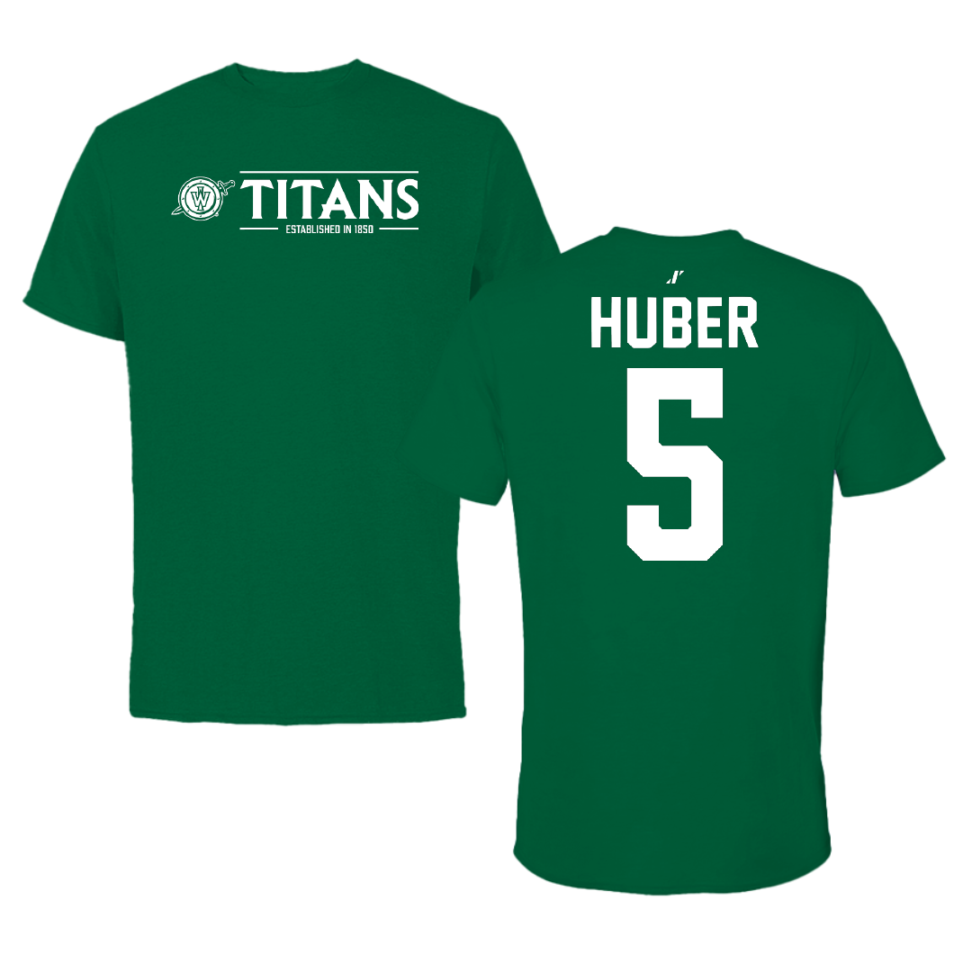 Illinois Wesleyan University Basketball Green General Tee - #5 Lauren Huber