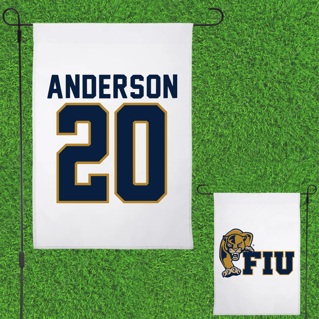 Florida International University Football White Garden Flag - #20 JT Anderson
