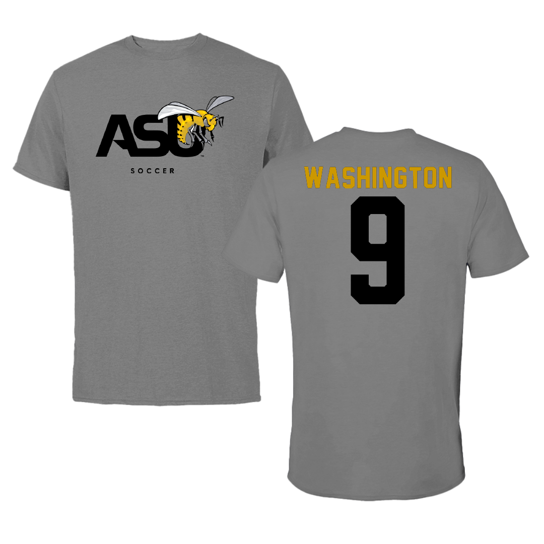 Alabama State University Soccer Dark Gray Tee - #9 Sydney Washington
