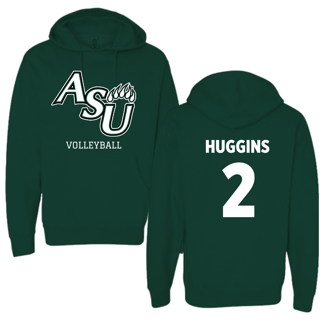 Adams State University Volleyball Forest Green Block Hoodie - #2 Anna Huggins