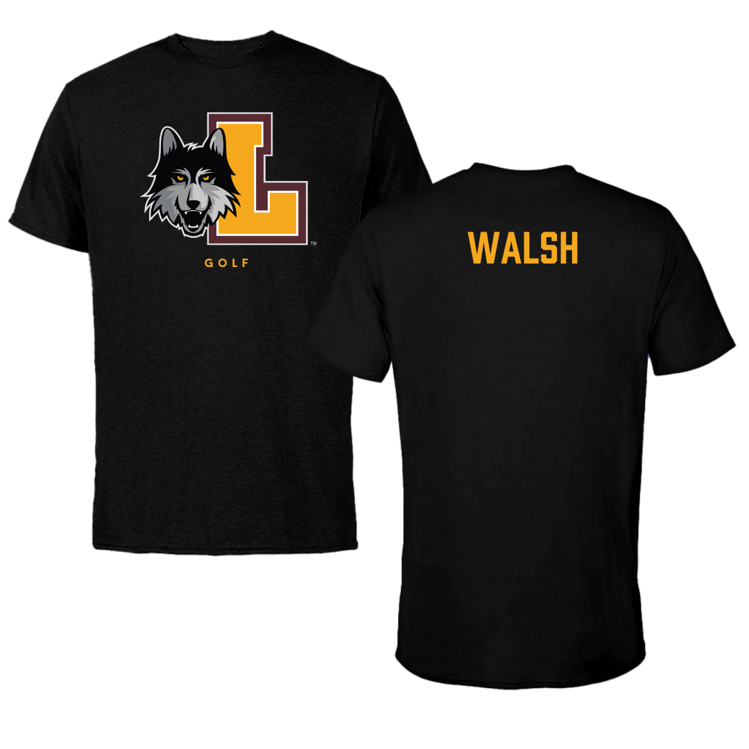 Loyola University-Chicago Golf Black Mascot Performance Tee - Zach Walsh