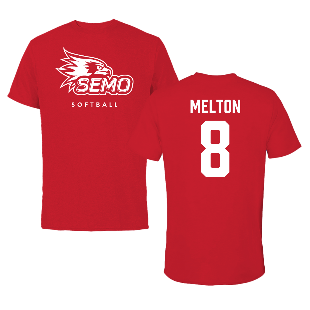 Southeast Missouri State University Softball Red Performance Tee - #8 Sydney Melton