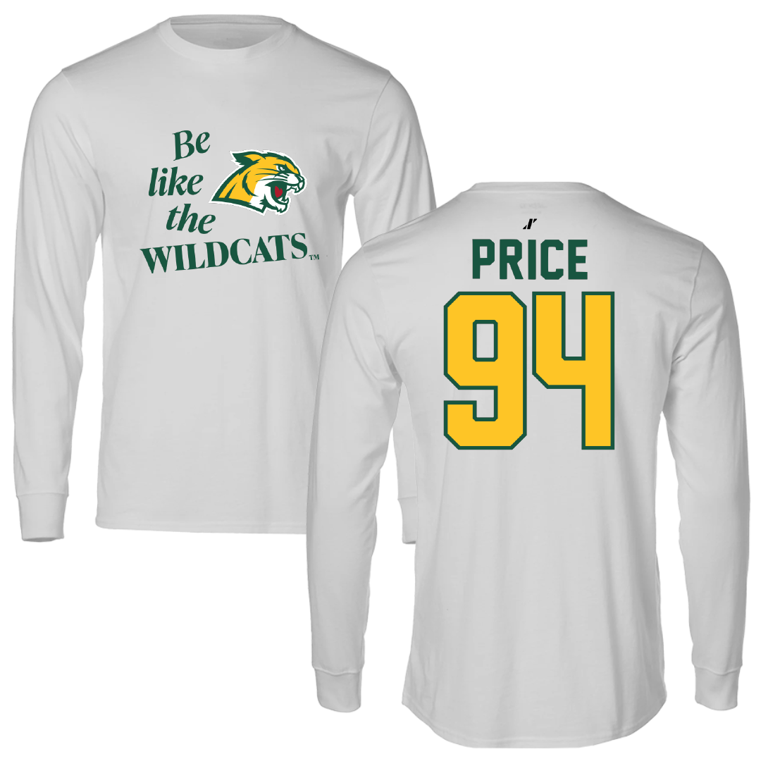 Northern Michigan University Football Light Gray Be Like Us Performance Long Sleeve - #94 Jake Price