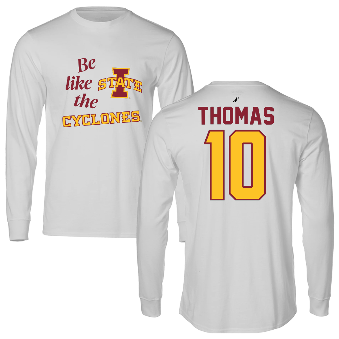Iowa State University Soccer Light Gray Be Like Us Long Sleeve - #10 Sophia Thomas