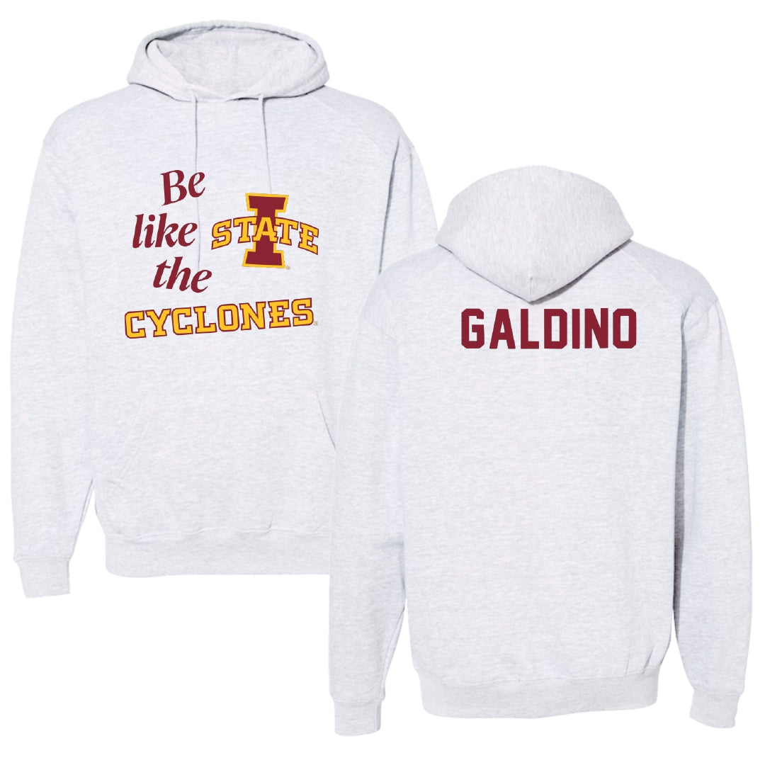 Iowa State University TF and XC Light Gray Be Like Us Hoodie - Emanuel Galdino