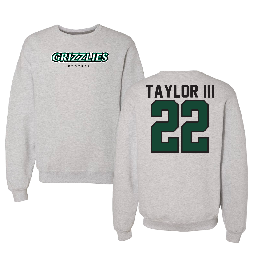 Adams State University Football Gray Grizzlies Crewneck - #22 Dervin Taylor III