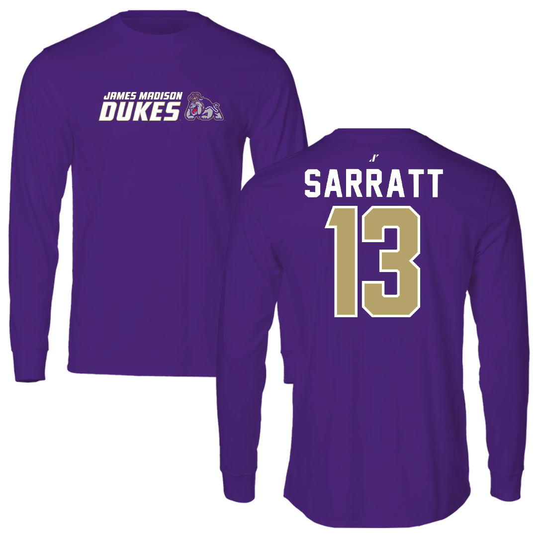 James Madison University Football Purple General Long Sleeve - #13 Elijah Sarratt