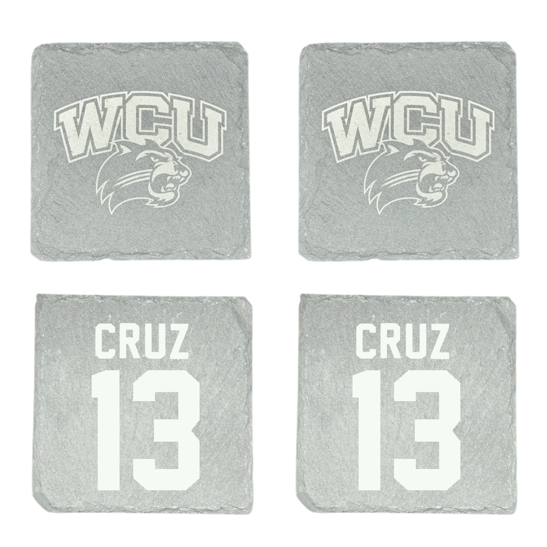 Western Carolina University Basketball Stone Coaster (4 Pack)  - #13 Zanoria Cruz