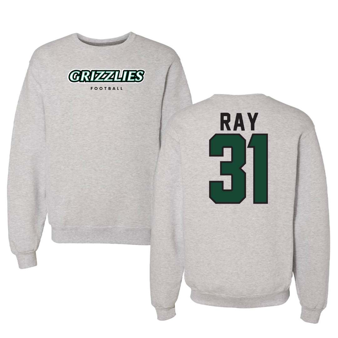 Adams State University Football Gray Grizzlies Crewneck - #31 Zach Ray