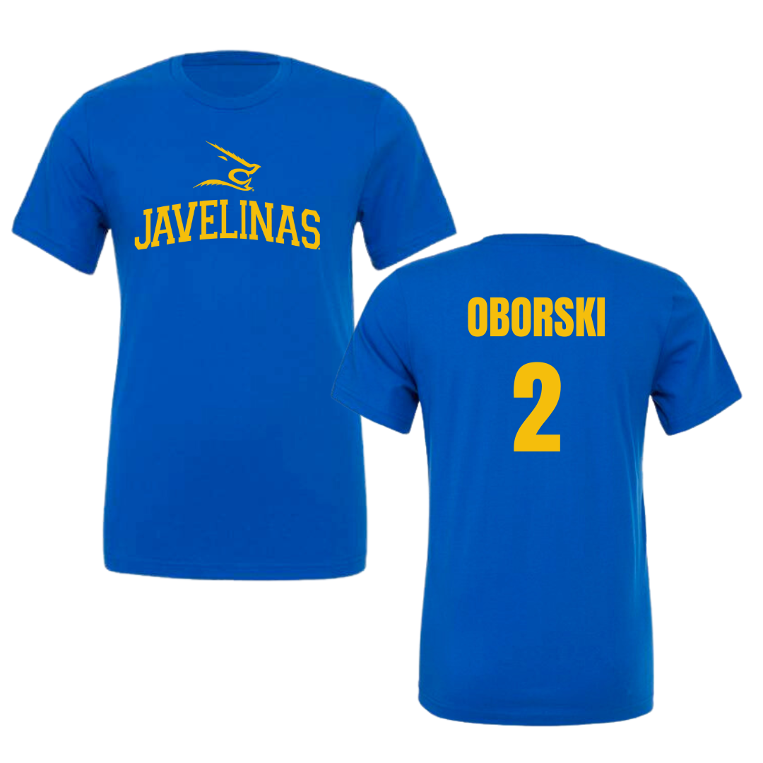 Texas A&M University-Kingsville Softball Blue Tee - #2 Rylee Oborski