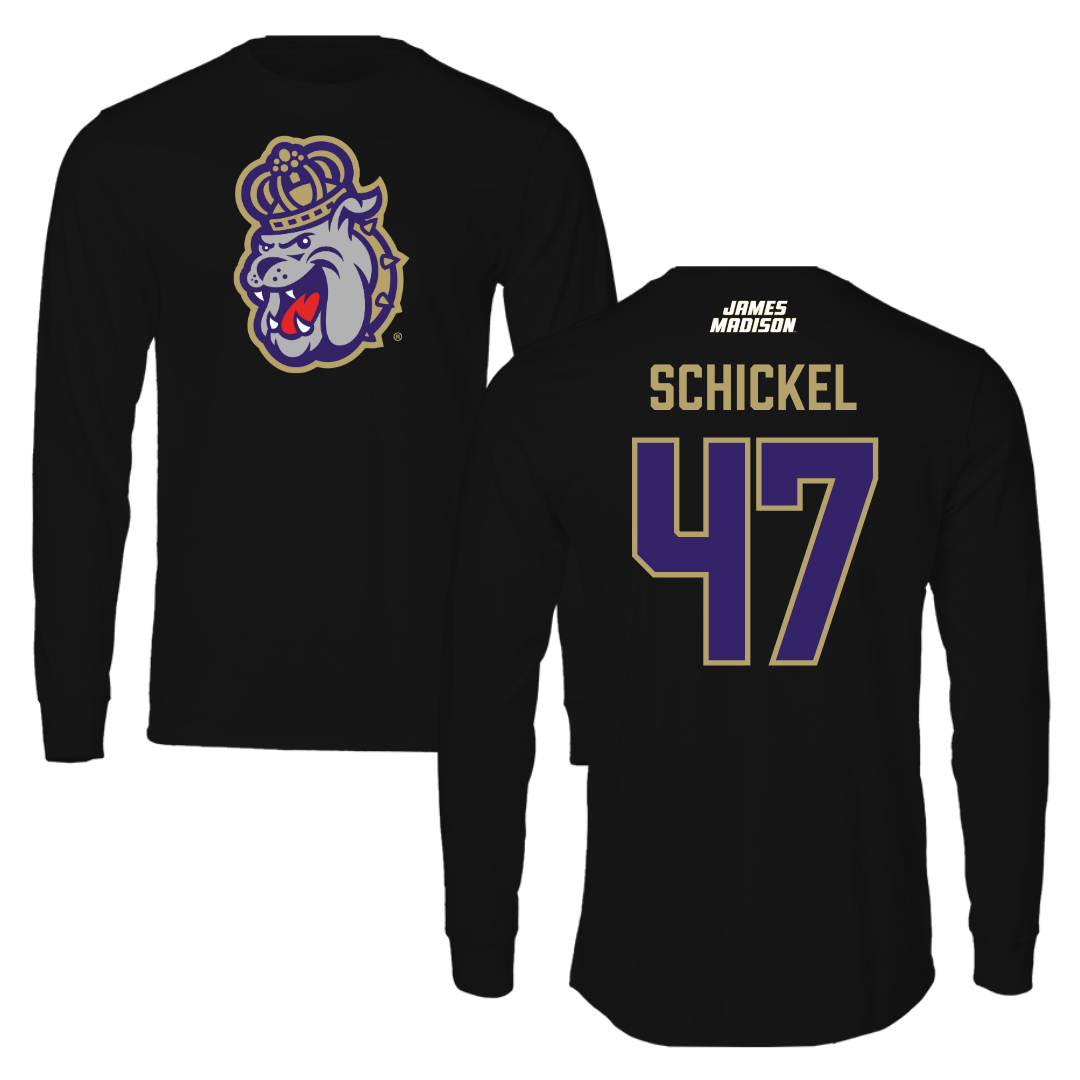 James Madison University Football Black Long Sleeve - #47 Kaden Schickel
