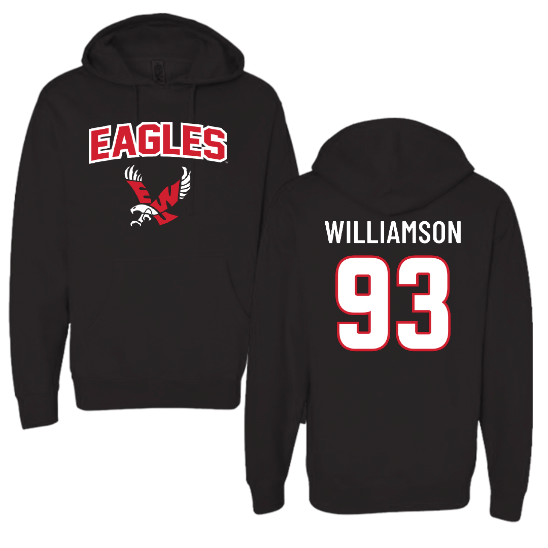 Eastern Washington University Football Black Hoodie - #93 Ethan Williamson