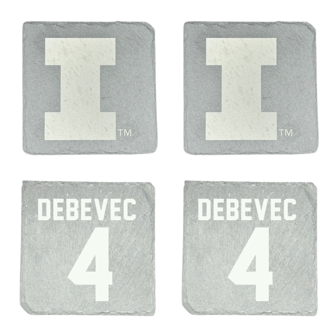 University of Illinois Softball Stone Coaster (4 Pack)  - #4 Gabby Debevec