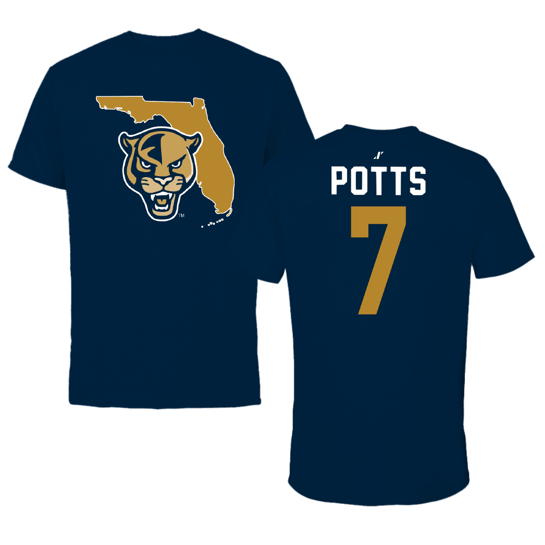 Florida International University Football Navy State Performance Tee - #7 Jamal Potts