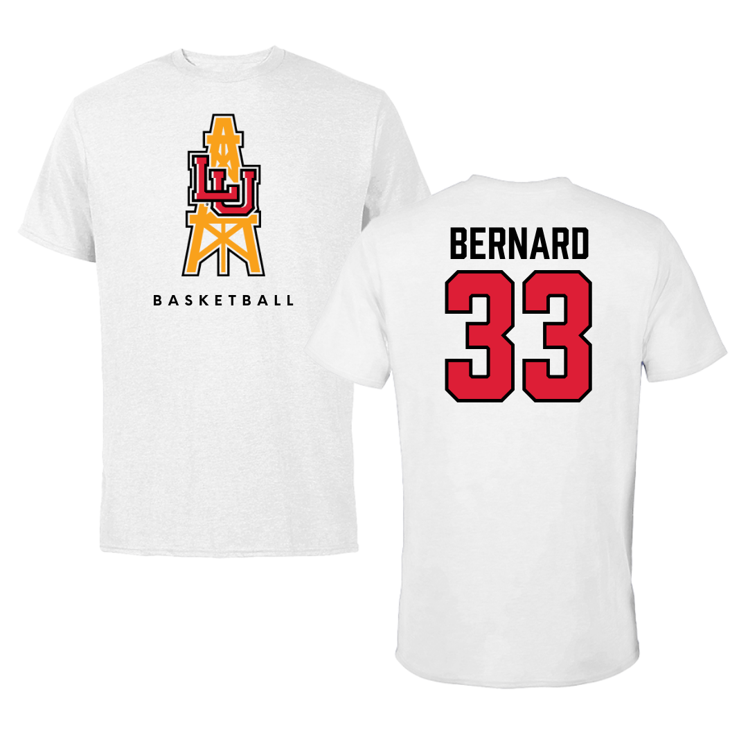 Lamar University Basketball White Performance Tee - #33 Anaya Bernard
