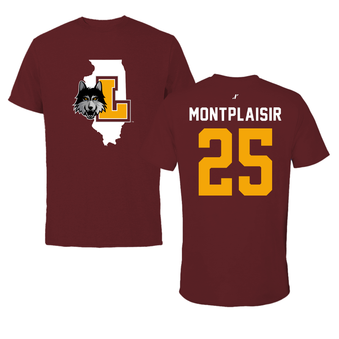 Loyola University-Chicago Volleyball Maroon State Performance Tee - #25 Benjamin Montplaisir