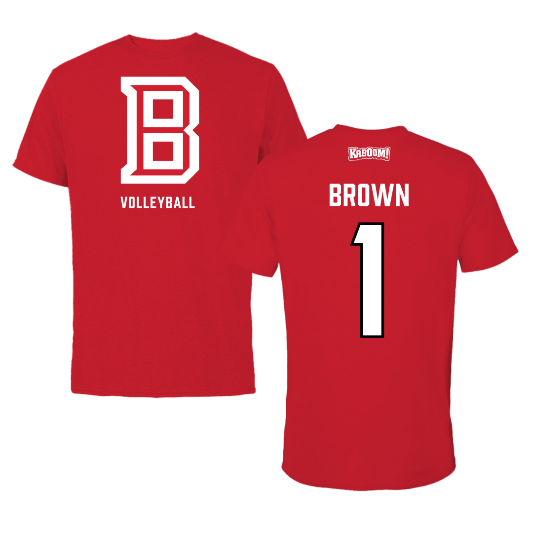 Bradley University Volleyball Red Block Performance Tee - #1 Corrie Brown