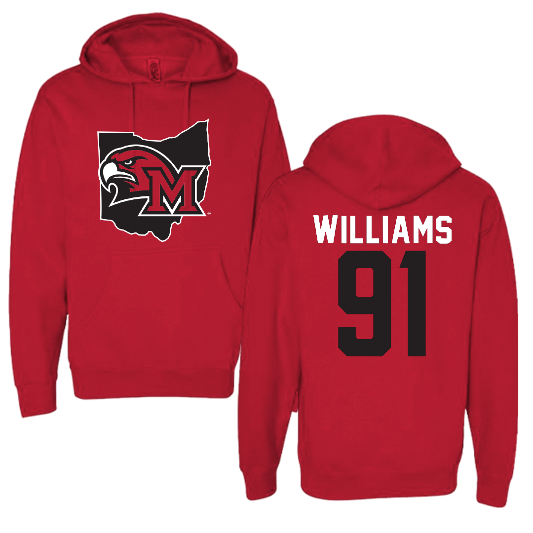 Miami University (Ohio) Football Red State Hoodie - #91 Sam Williams