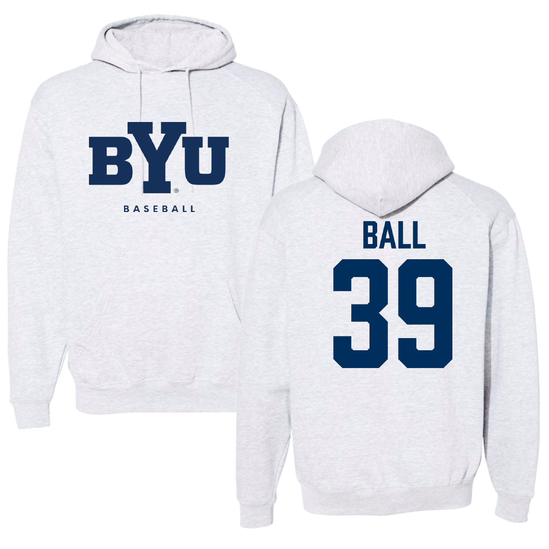 Brigham Young University Baseball Gray Hoodie - #39 Nicholas Ball