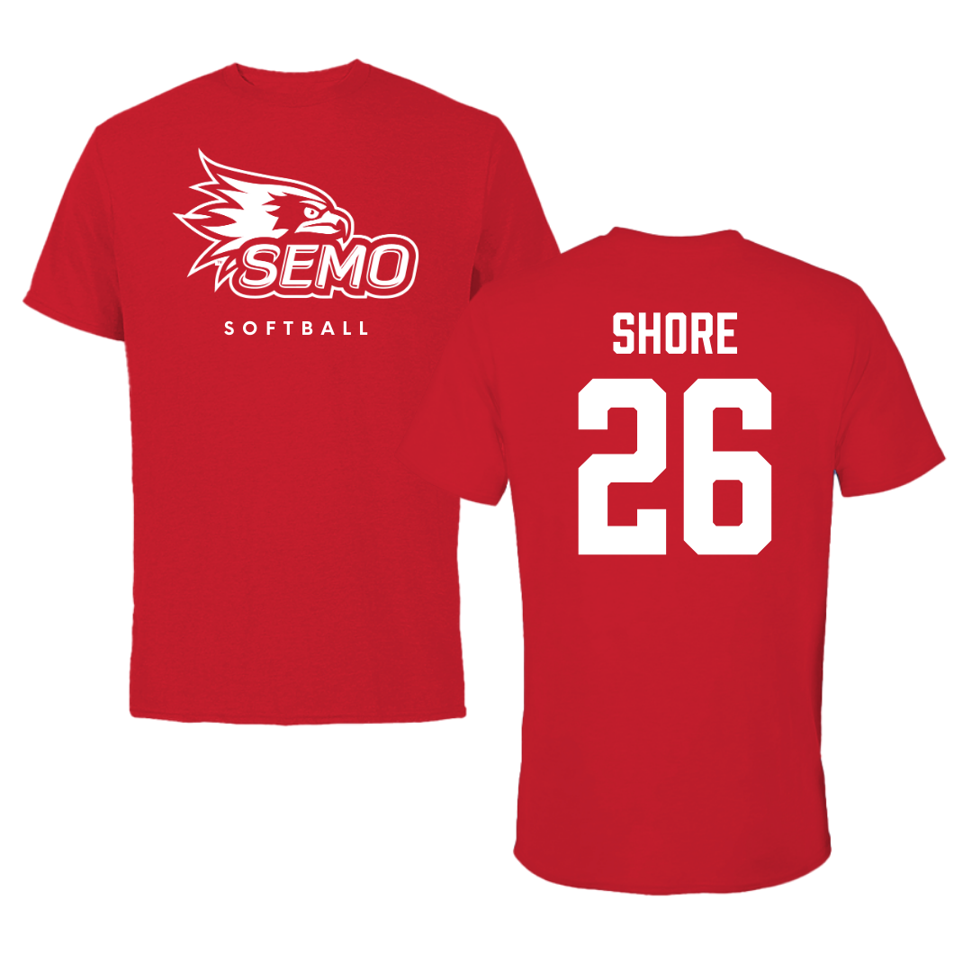 Southeast Missouri State University Softball Red Performance Tee - #26 Aubrie Shore