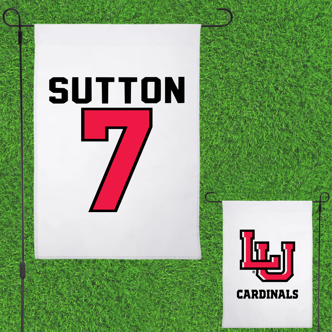 Lamar University Baseball White Garden Flag - #7 Carter Sutton