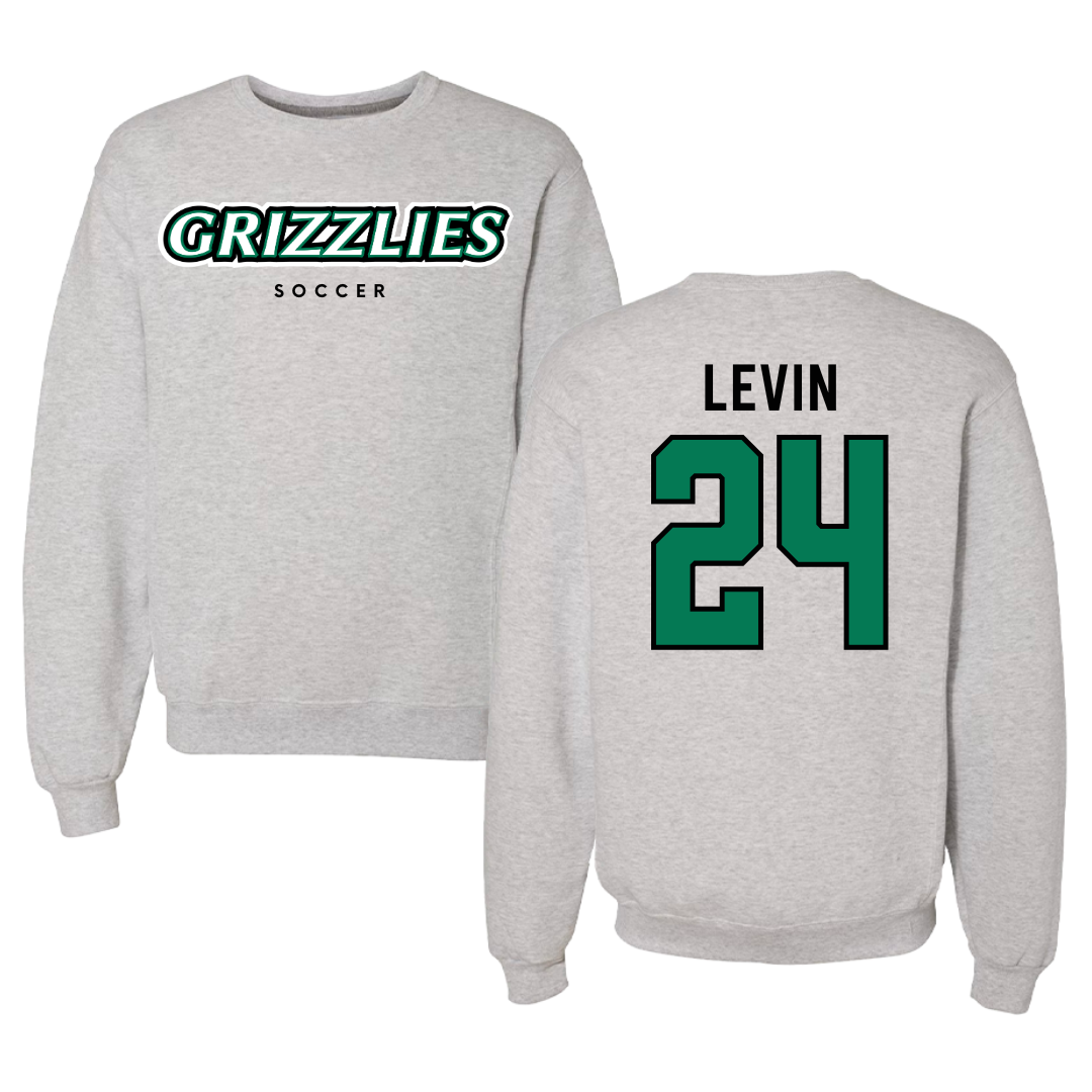Adams State University Soccer Gray Grizzlies Crewneck - #24 Denali Levin