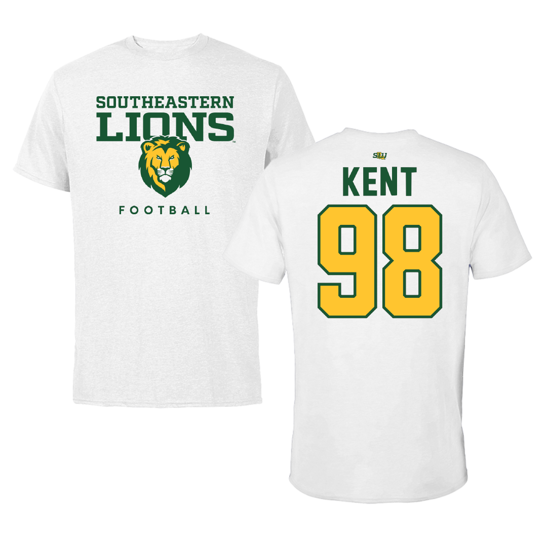Southeastern Louisiana University Football White Tee - #98 Austin Kent